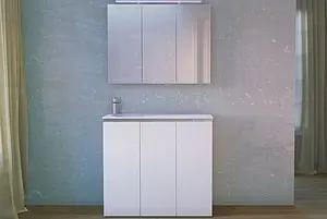 Тумба-умывальник напольная над стиральной машиной Raval Great 100 L белый Gre.01.100/N/W/Le+Gre.08.100/W/Le, 4