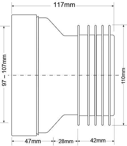 Патрубок для унитаза Mc Alpine MRWC1 Патрубок для унитаза Mc Alpine MRWC1