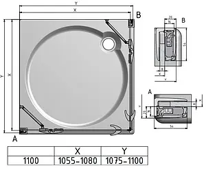 Душевое ограждение 1100x1100мм прозрачное стекло Roltechnik Elegant Line GDOL1+GDOP1/1100*1100 132-110000L-00-02+132-110000P-00-02 Душевое ограждение 1100x1100мм прозрачное стекло Roltechnik Elegant Line GDOL1+GDOP1/1100*1100 132-110000L-00-02+132-110000P-00-02, 2