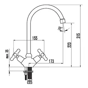 Смеситель для кухни SMARTsant Кросс хром SM110007AA Смеситель для кухни SMARTsant Кросс хром SM110007AA, 3