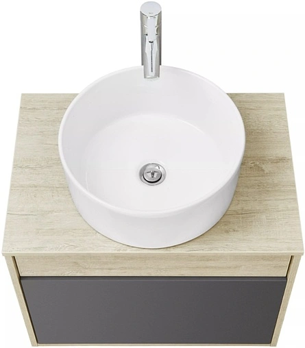 Тумба-умывальник подвесная Aquaton Лофт Урбан 65 графит/орегон 1A2540K3LQX60