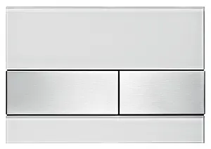 Клавиша смыва для унитаза TECEsquare 9240801 кнопки/сатин, панель/стекло белый Клавиша смыва для унитаза TECEsquare 9240801 кнопки/сатин, панель/стекло белый, 1