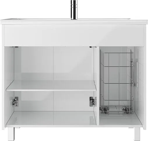 Тумба-умывальник подвесной Домино 3D 100 белый D37014T+4680028070139