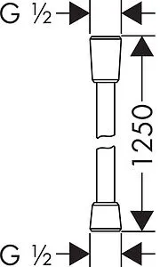 Шланг для душа Hansgrohe Isiflex 125см белый 28272450 Шланг для душа Hansgrohe Isiflex 125см белый 28272450, 2
