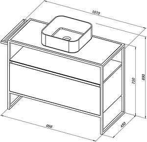 Тумба под умывальник напольная Allen Brau Priority 100 папирус 1.31003.PWM Тумба под умывальник напольная Allen Brau Priority 100 папирус 1.31003.PWM, 2