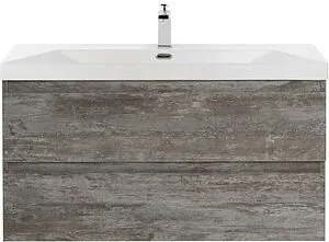 Тумба-умывальник подвесная Cezares Molveno 100 Legno Grigio MOLVENO-100-2C-SO-LG+CEZ1000/500-LV-MR Тумба-умывальник подвесная Cezares Molveno 100 Legno Grigio MOLVENO-100-2C-SO-LG+CEZ1000/500-LV-MR, 1