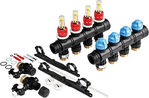 Группа коллекторная с расходомерами 4 отвода 1&quot;нг x ¾&quot;ек TECEfloor SLQ 77390040+77390010, 1