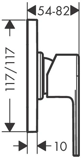 Смеситель для душа скрытого монтажа Hansgrohe Vernis Shape хром 71658000