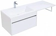 Тумба-умывальник подвесная над стиральной машиной Aquanet Токио 130 L белый 00237745+00235499