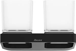 Стакан двойной Ravak 10° чёрный матовый X07P558, 1