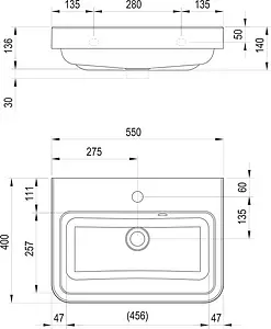 Раковина Ravak Be Happy II 55 белый XJA01155000, 2