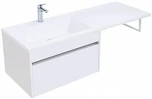 Тумба-умывальник подвесная над стиральной машиной Aquanet Токио 130 L белый 00237745+00235499 Тумба-умывальник подвесная над стиральной машиной Aquanet Токио 130 L белый 00237745+00235499, 1