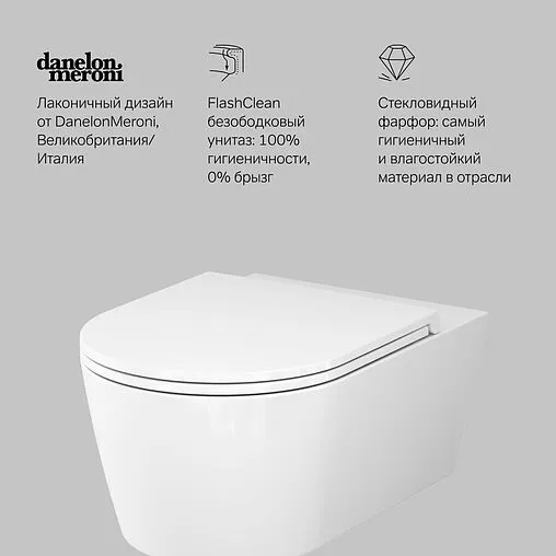 Унитаз подвесной безободковый Am.Pm Func FlashClean белый C8F1701SC