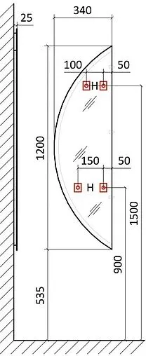 Зеркало с подсветкой Jorno Solis new 34 SolN.02.34/W/JR