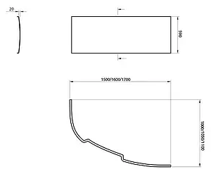 Панель для ванны фронтальная левая Ravak ASYMMETRIC 150 L белый CZ44100000 Панель для ванны фронтальная левая Ravak ASYMMETRIC 150 L белый CZ44100000, 5