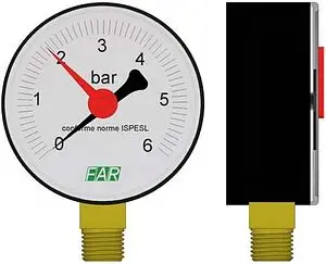 Манометр радиальный Far 63мм 10 бар ¼&quot; FA 2500 R10, 3