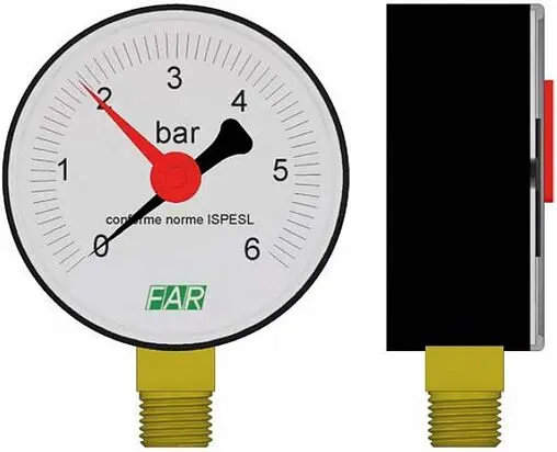 Манометр радиальный Far 63мм 10 бар ¼&quot; FA 2500 R10