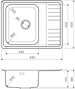 Мойка кухонная Omoikiri Sagami 63-IN нержавеющая сталь 4993732 Мойка кухонная Omoikiri Sagami 63-IN нержавеющая сталь 4993732, 2