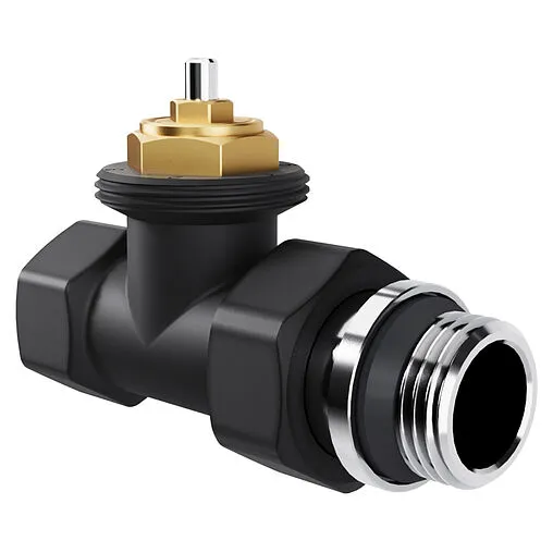 Комплект вентилей терморегулирующих прямых ½&quot; в/н Royal Thermo Design черный RATVDP11212BL