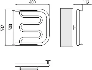 Полотенцесушитель водяной Terminus Фокстрот 1&quot; БШ 500х400 полированная сталь 4620768881497, 2
