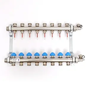 Группа коллекторная с расходомерами 8 отводов 1"н/н x ¾"ек Uni-fitt 455W4308 Группа коллекторная с расходомерами 8 отводов 1"н/н x ¾"ек Uni-fitt 455W4308, 1