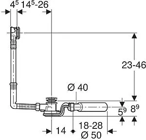 Слив-перелив для ванны Geberit хром 150.758.21.1 Слив-перелив для ванны Geberit хром 150.758.21.1, 2