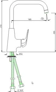 Смеситель для кухни Jaquar Continental Prime хром COP-CHR-179BPM, 2