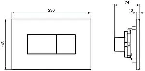 Клавиша смыва для унитаза Ideal Standard Solea P2 R0110JG хром матовый Клавиша смыва для унитаза Ideal Standard Solea P2 R0110JG хром матовый, 2