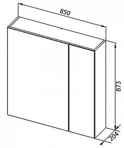 Шкаф-зеркало Aquanet Йорк 85 L белый 00202089 Шкаф-зеркало Aquanet Йорк 85 L белый 00202089, 2