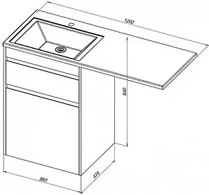 Тумба-умывальник напольная над стиральной машиной Aquanet Токио 120 R белый 00239290+00235500, 2