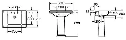 Раковина Roca America 63 белый 327491000