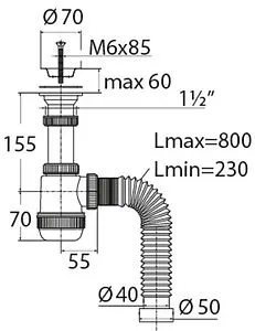 Сифон бутылочный для мойки VIRPlast Мини Элит 30986760 Сифон бутылочный для мойки VIRPlast Мини Элит 30986760, 2