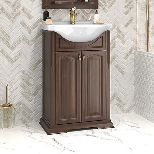 Тумба под умывальник напольная Opadiris Риспекто 55 орех антикварный 00-00007073