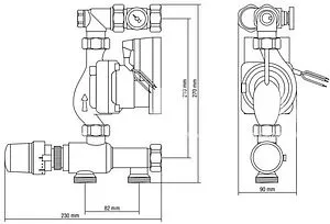 Узел насосно-смесительный с насосом Wilo Para 15-130/6-43/SC-12 Rehau Rautherm S Flex 13185451001, 2