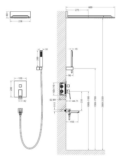 Душевая система со смесителем для ванны Timo Briana хром SX-7119/00SM