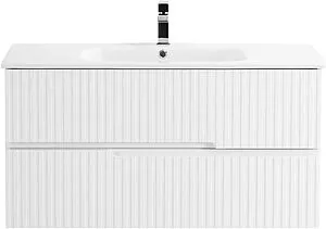 Тумба-умывальник подвесная Cezares Duet 80 Bianco Lucido DUET-800-2C-SO-BL+CZR-NAT-80-LVB, 1