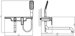 Смеситель для ванны с длинным изливом D&K Berlin Humboldt зелёный/хром DA1453312 Смеситель для ванны с длинным изливом D&K Berlin Humboldt зелёный/хром DA1453312, 2