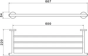 Полка для полотенец Aquatek Оберон хром AQ4222CR, 2