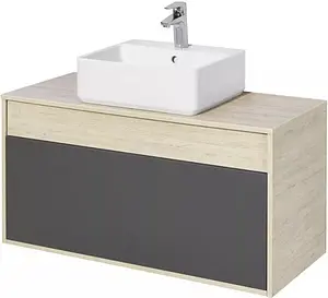 Тумба-умывальник подвесная Aquaton Лофт Урбан 100 графит/орегон 1A2477K1LQX60, 1