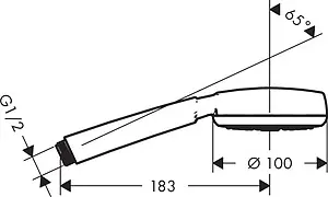 Лейка ручного душа Hansgrohe Crometta 100 Mono хром/белый 26825400 Лейка ручного душа Hansgrohe Crometta 100 Mono хром/белый 26825400, 2