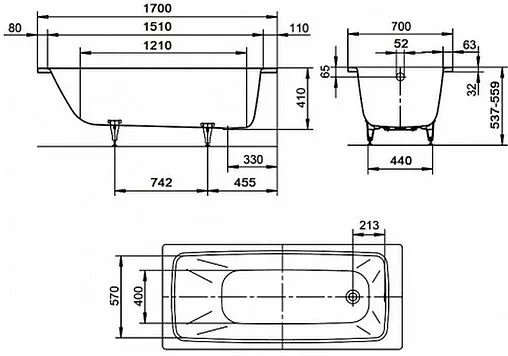 Ванна стальная Kaldewei Cayono 170x70 mod. 749 anti-slip+easy-clean белый 274930003001 Ванна стальная Kaldewei Cayono 170x70 mod. 749 anti-slip+easy-clean белый 274930003001