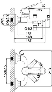 Смеситель для ванны D&K Rhein Valerius хром DA1363201 Смеситель для ванны D&K Rhein Valerius хром DA1363201, 2
