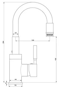 Смеситель для кухни Gross Aqua ColorFlex хром/чёрный 3241508B, 2