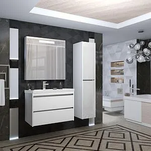 Шкаф-зеркало Opadiris Фреш 75 белый Z0000010398, 4