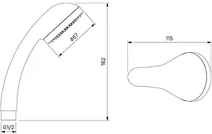 Смеситель для ванны с длинным изливом Milardo Tring хром TRISBL2M10 Смеситель для ванны с длинным изливом Milardo Tring хром TRISBL2M10, 3