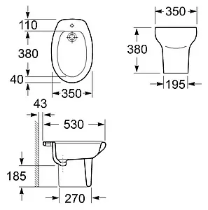Биде напольное Roca Victoria белый 357390000, 2