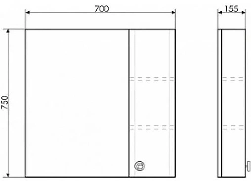 Шкаф-зеркало Comforty Флоренция 70 белый
