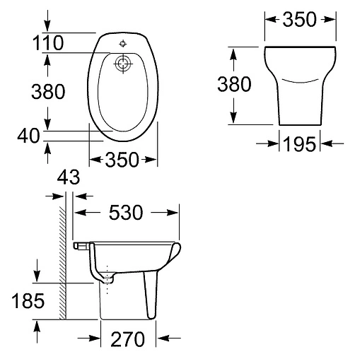 Биде напольное Roca Victoria белый 357390000