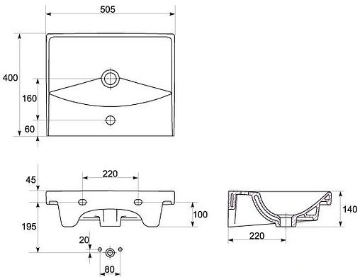 Раковина Cersanit City 50 белый S-UM-CIT50/1-w