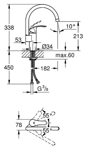 Смеситель для кухни Grohe Eurosmart хром 33202002